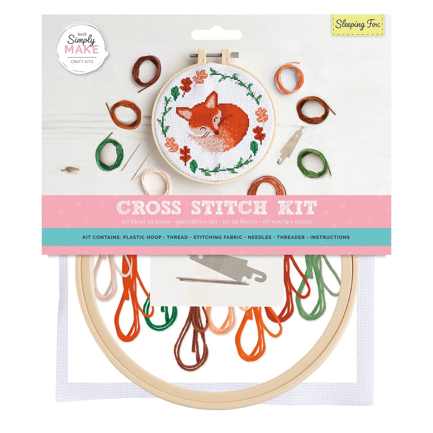 Simply Make Cross Stitch Kit - Sleeping Fox