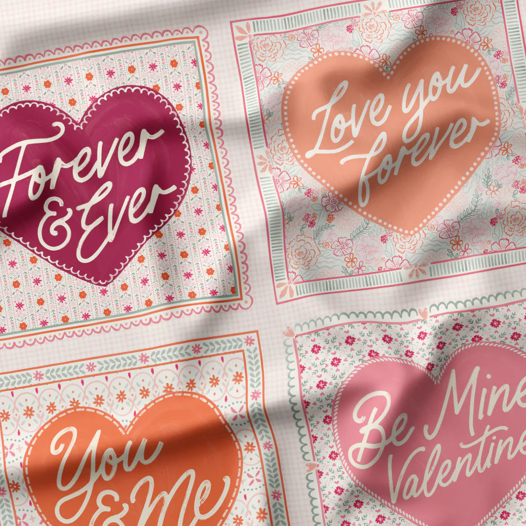 Blooming Hearts - Love Letter Panel - 36" x 42"