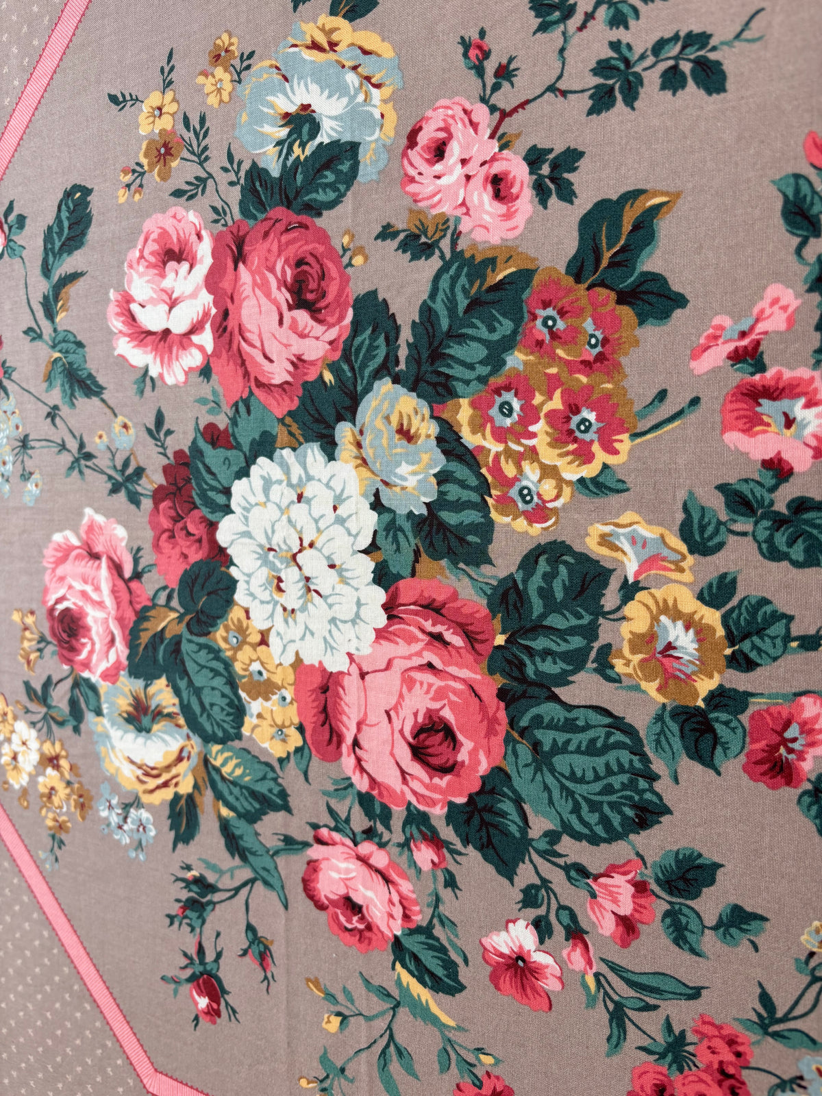 Restash #0121 - Panel - Vintage Taupe Rose Bouquet