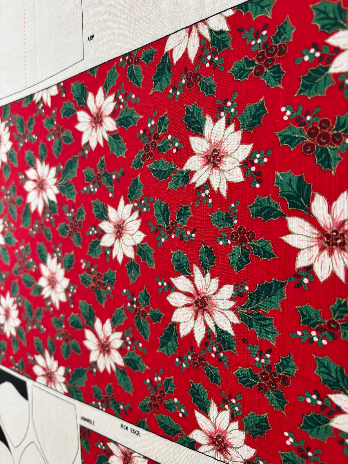 Restash #0126 - Panel - Vintage Christina Christmas Calico Cow