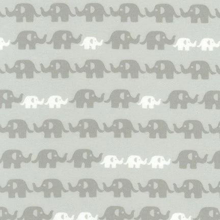 Flanelle de coton douillette - Éléphants gris