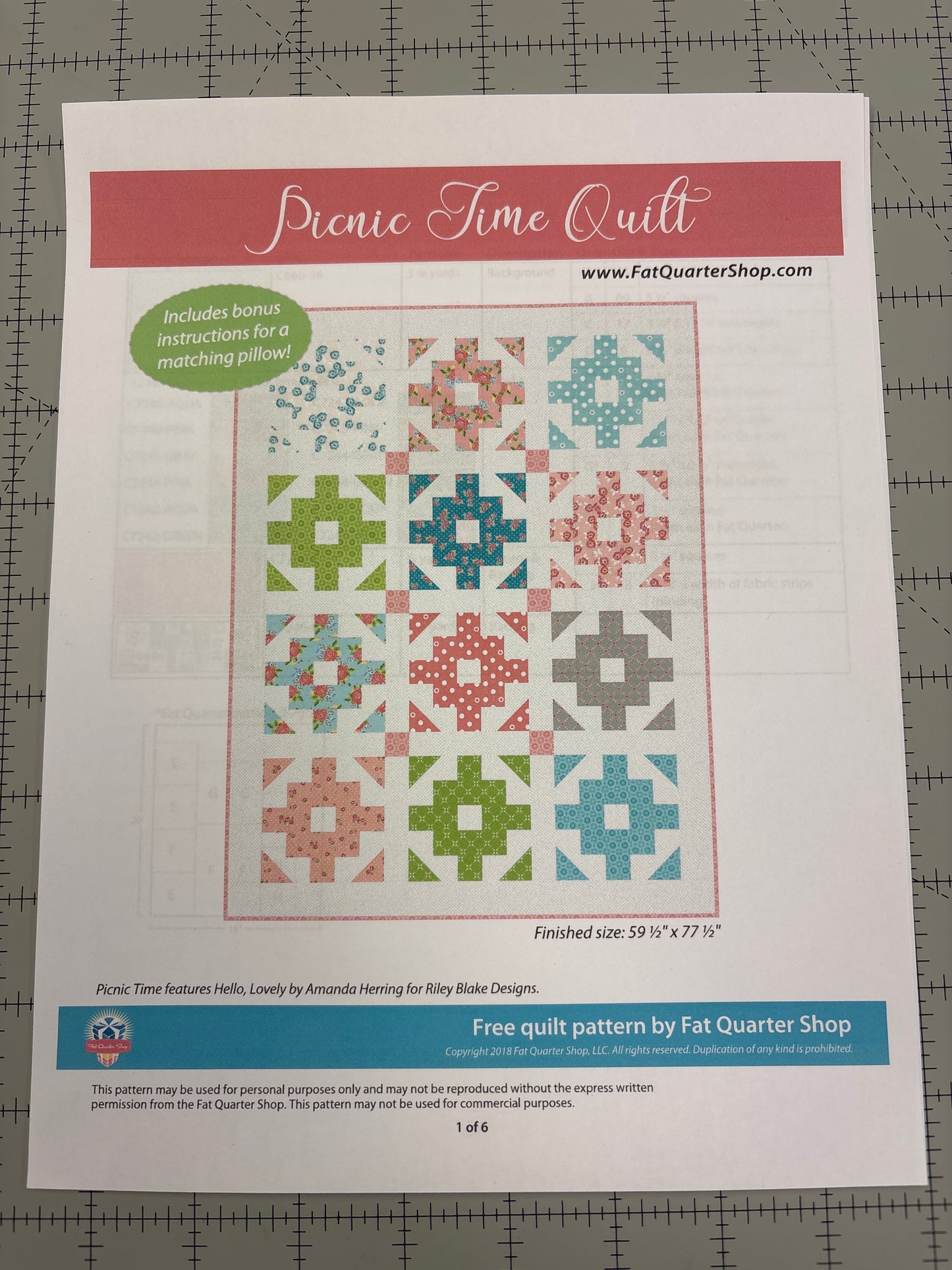 Quilt Kit - Picnic Time