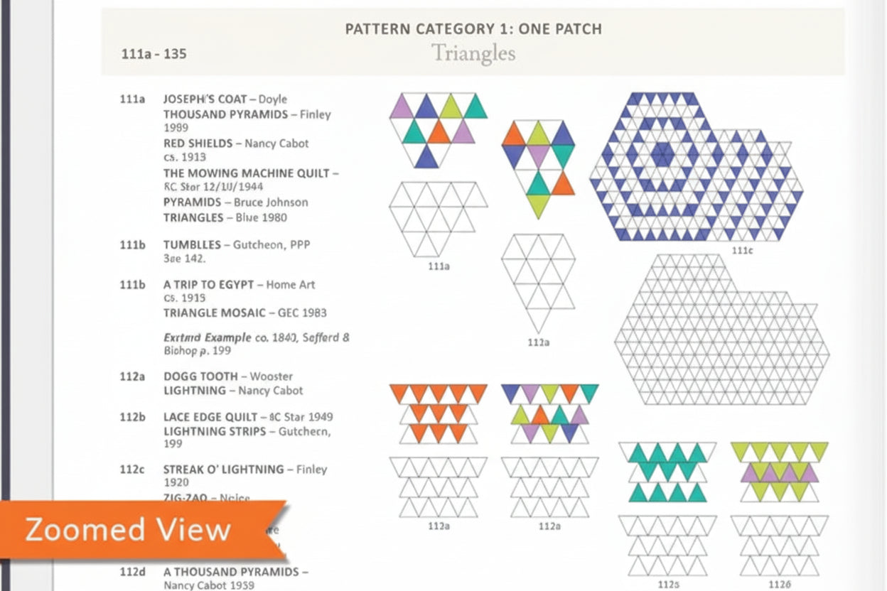 Book or notebook with geometric pattern designs on a white background