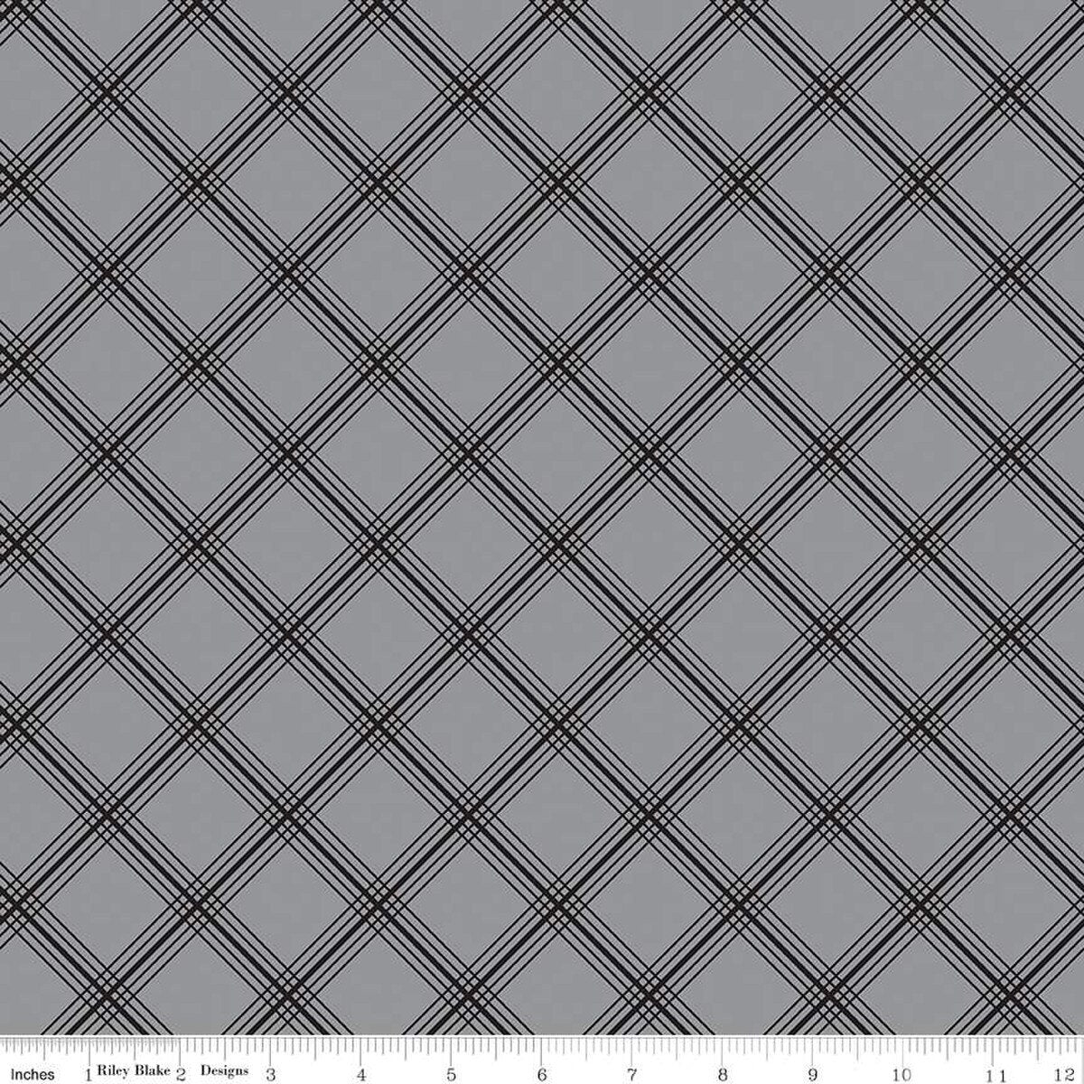 Midnight Meadow - Plaid - Gray