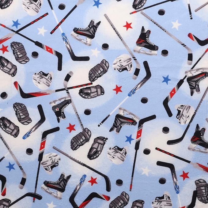 Hockey Sticks, Helmets and Pucks - Light Blue