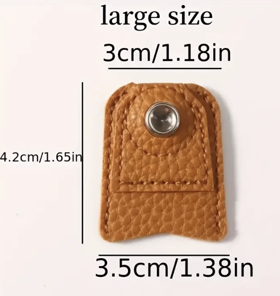 Leather Thimble with Metal Anti-Slip Finger Protector