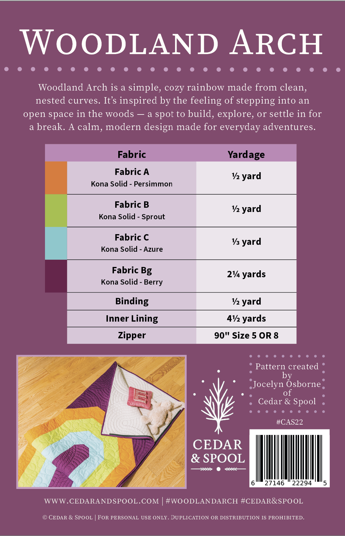 Woodland Arch Pattern (PDF Download) by Cedar & Spool