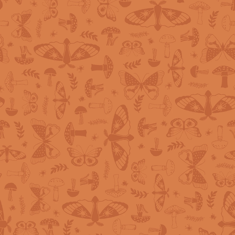 Goth Gardens - Moths and Mushrooms - Orange