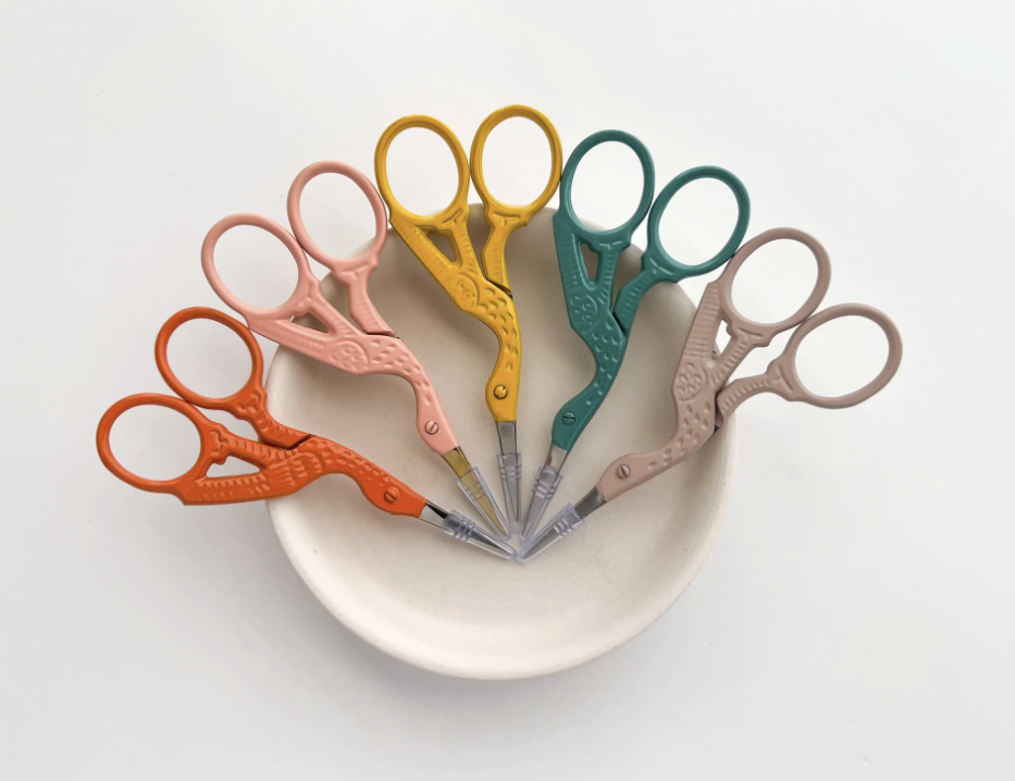 Modern Stork Embroidery Scissors