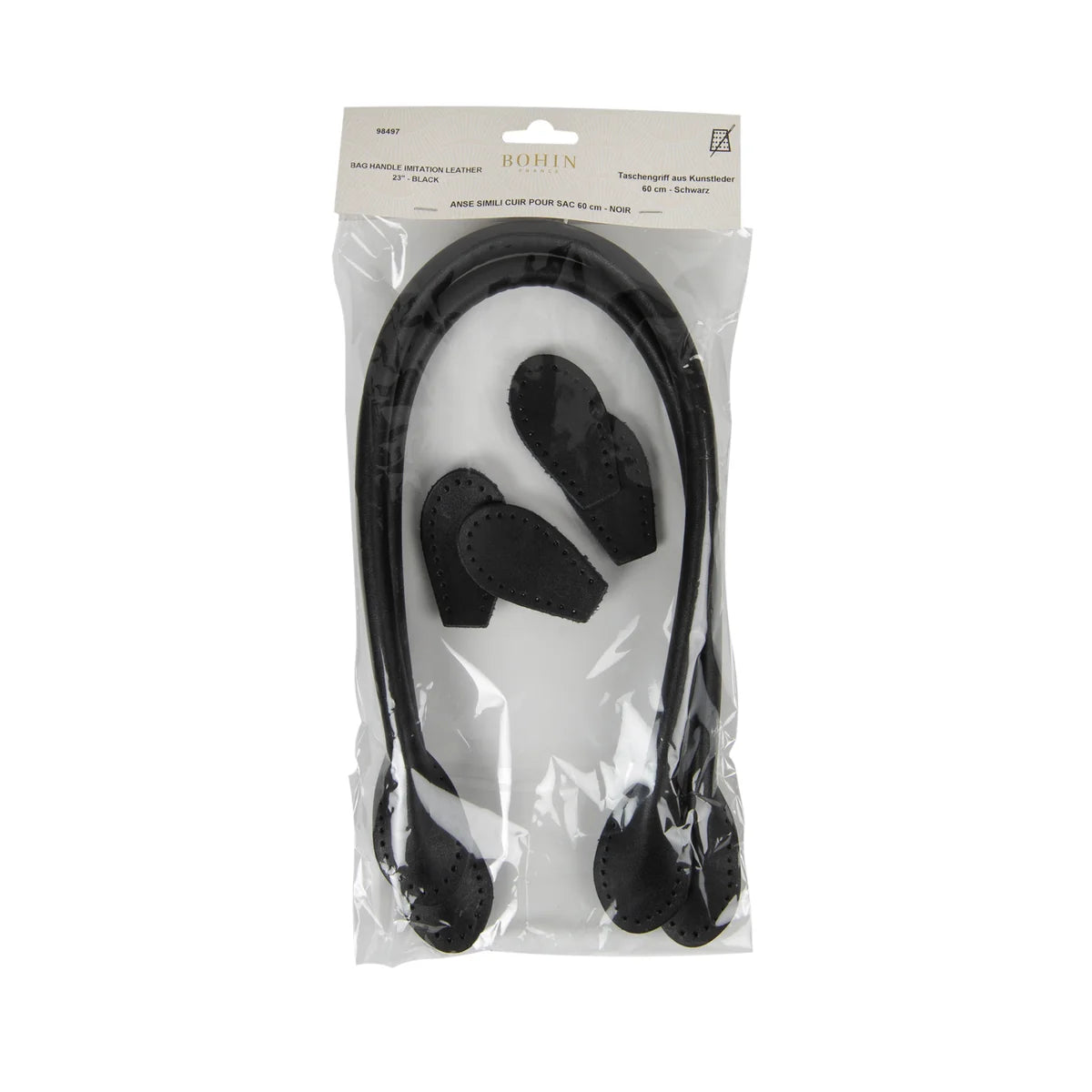 Bohin Bag Handle Imitation Leather 23” (60mm) - Black