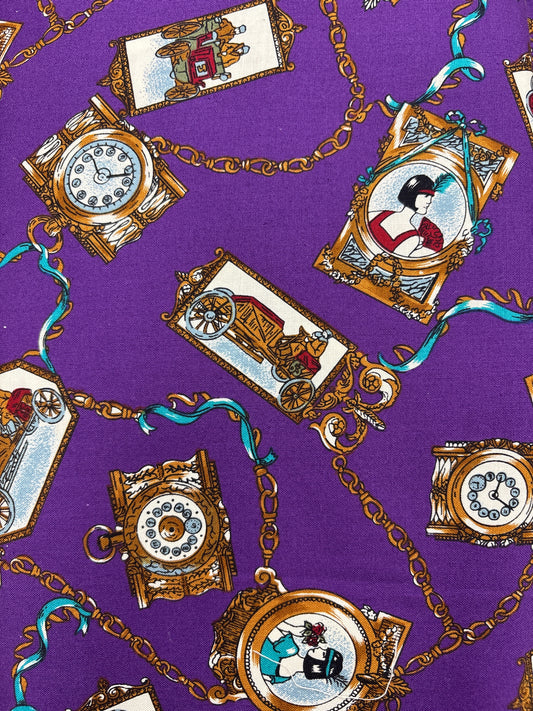 Pocket Watches and Portraits on Purple - Robert Kaufman