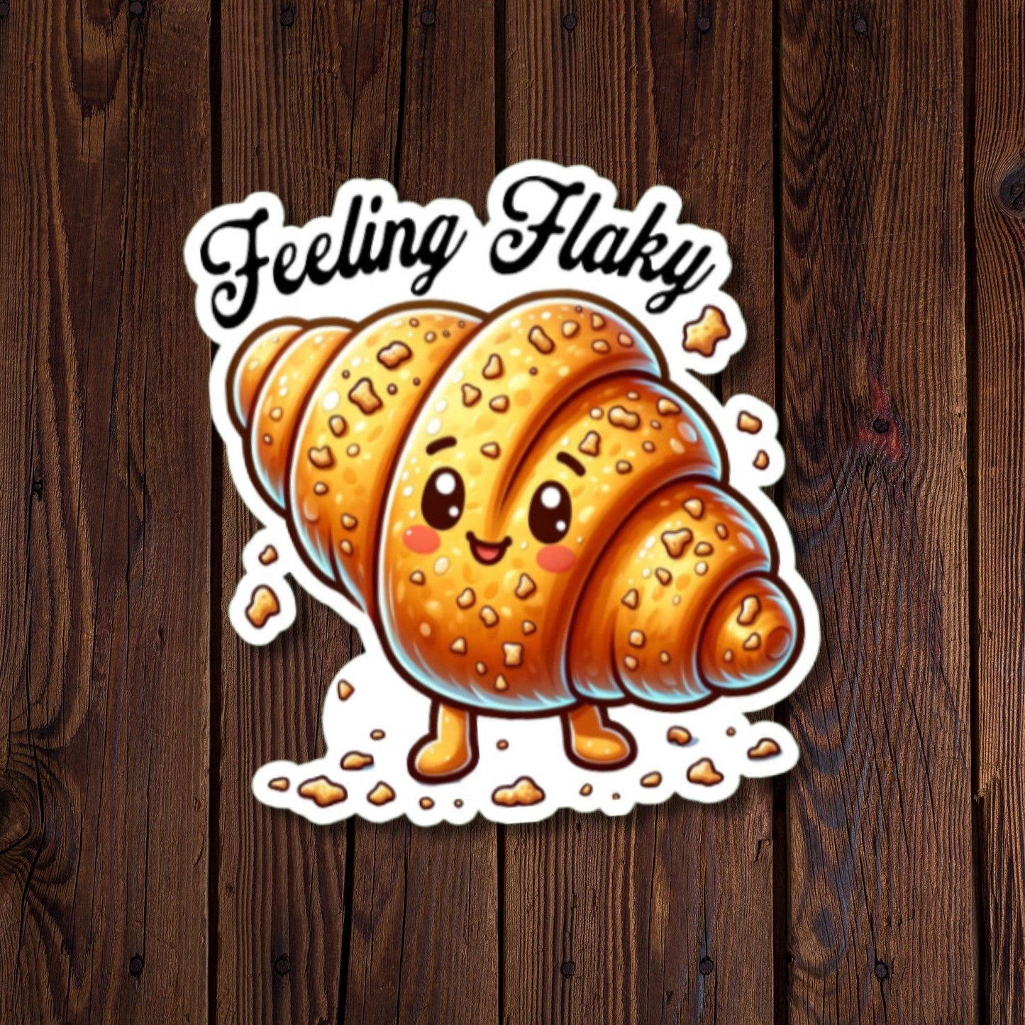 Cute Croissant - "Feeling Flaky" Sticker