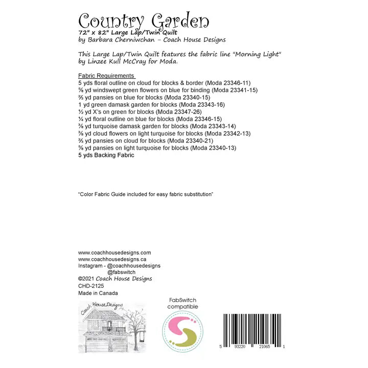 Country Garden Quilt Pattern by Coach House Designs