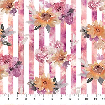 Vivian - Floral Stipes- Northcott