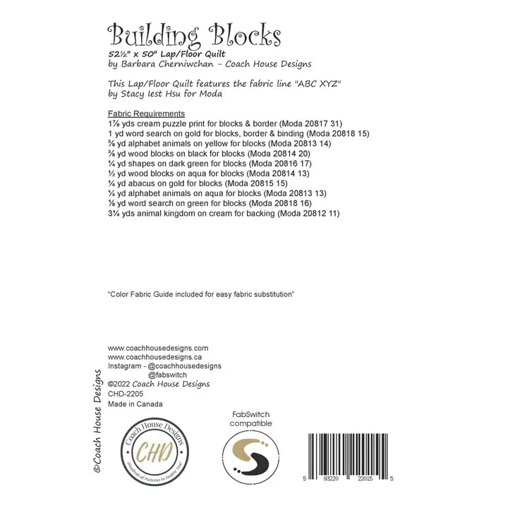 Building Blocks Quilt Pattern by Coach House Designs