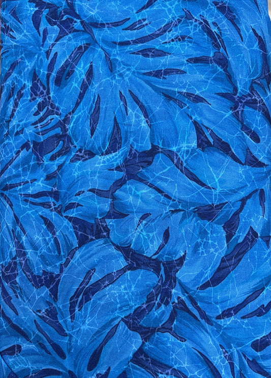Cobalt Leaves - Robert Kaufman - Blue