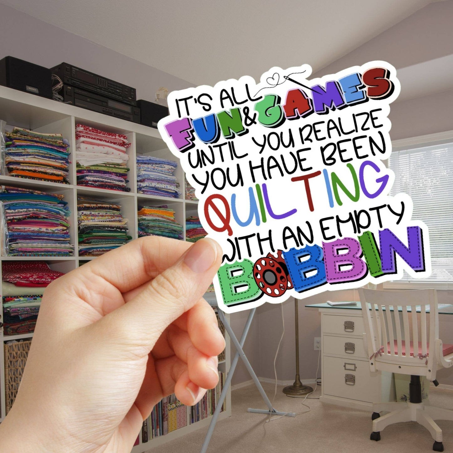 It's all fun & games...quilting with empty bobbin