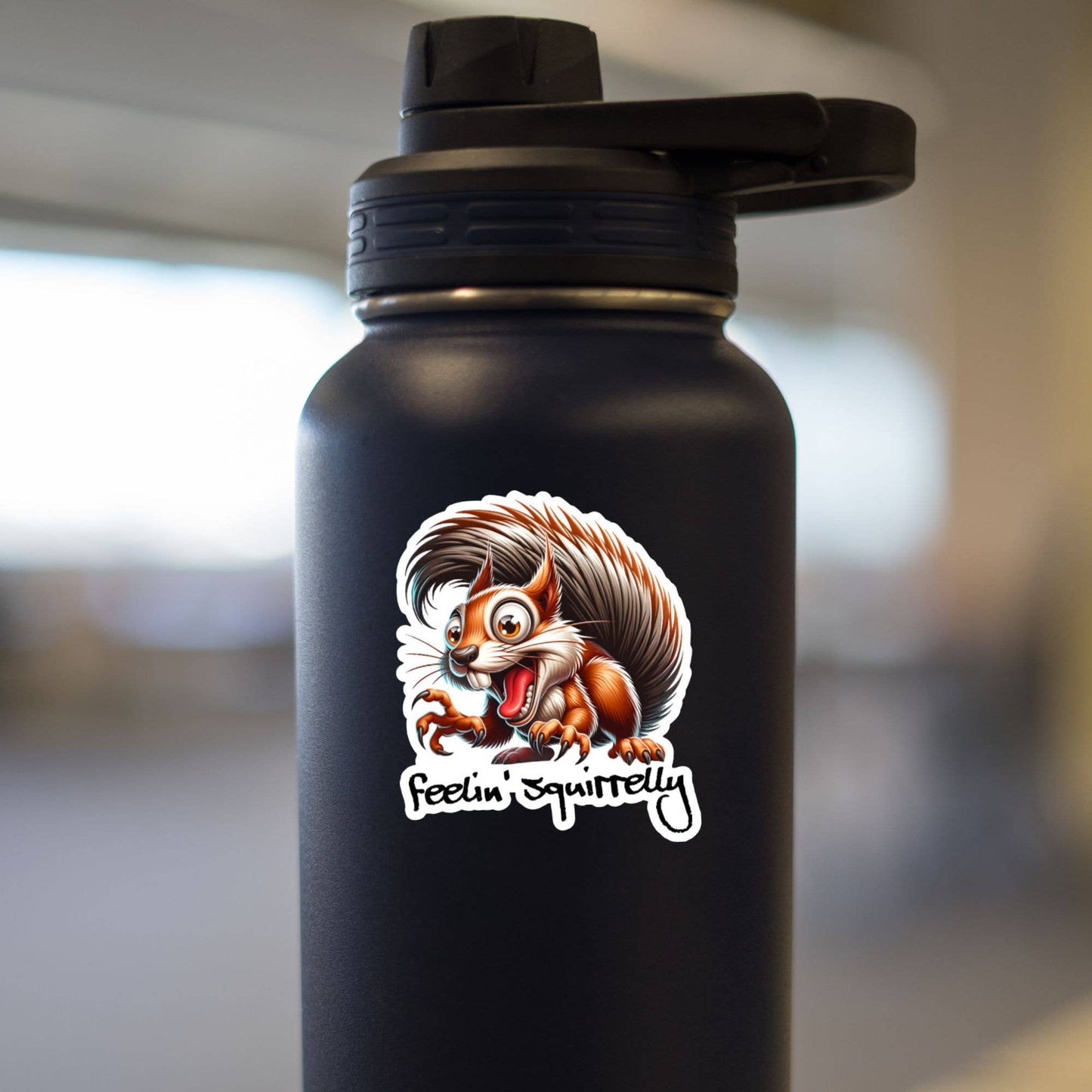 Feelin' Squirrelly Crazy Squirrel Sticker