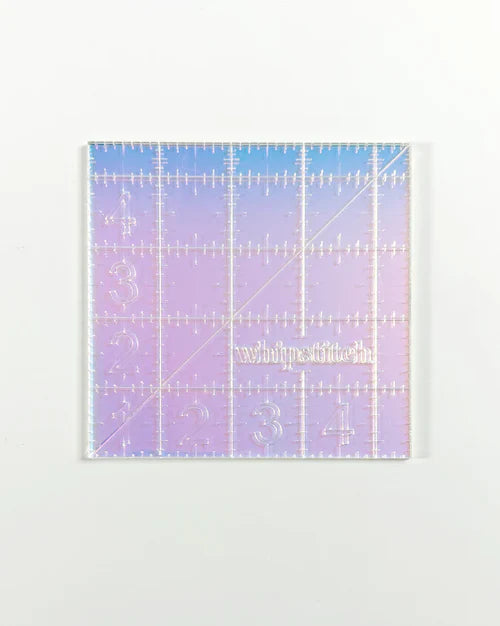 Feral Notions - iridescent! 4.5" square ruler