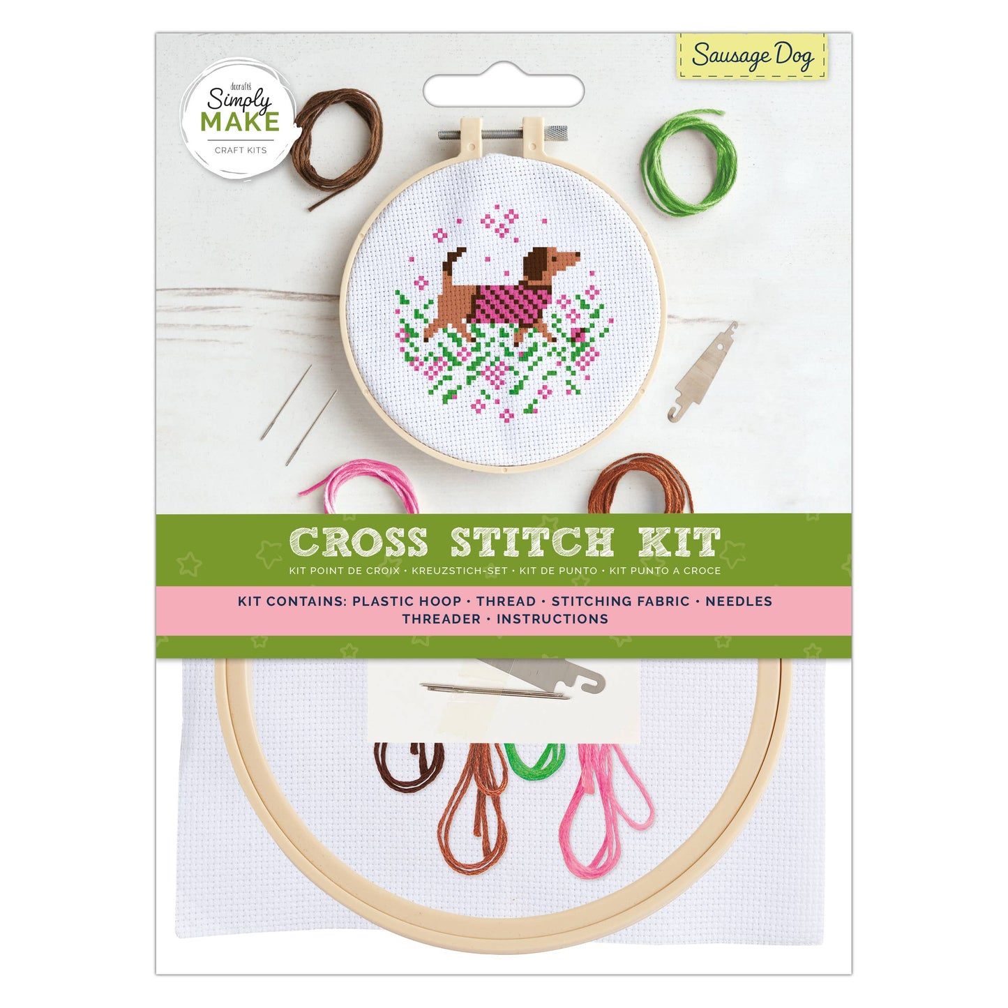 Simply Make Cross Stitch Kit - Sausage Dog