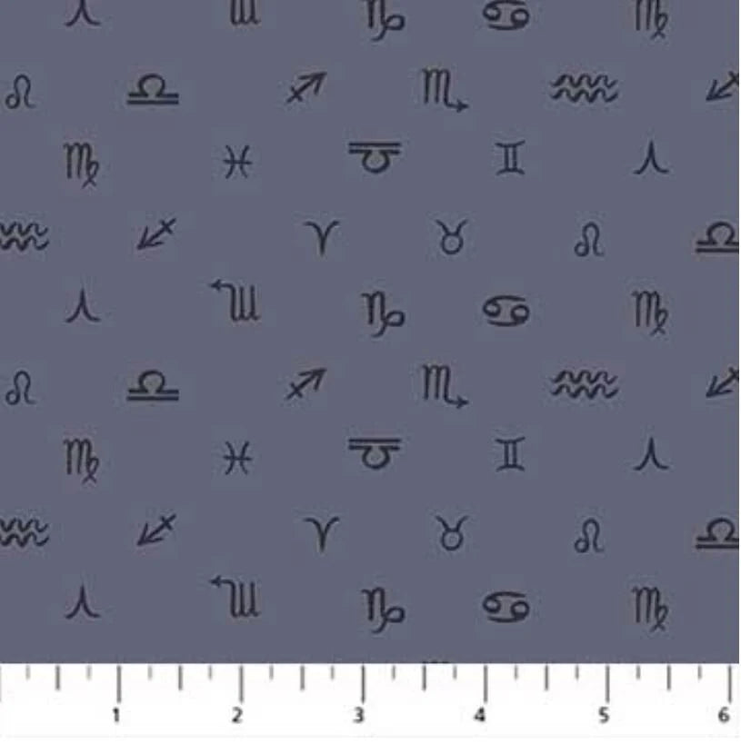 Celestial Symbols - Gray - Figo Fabrics
