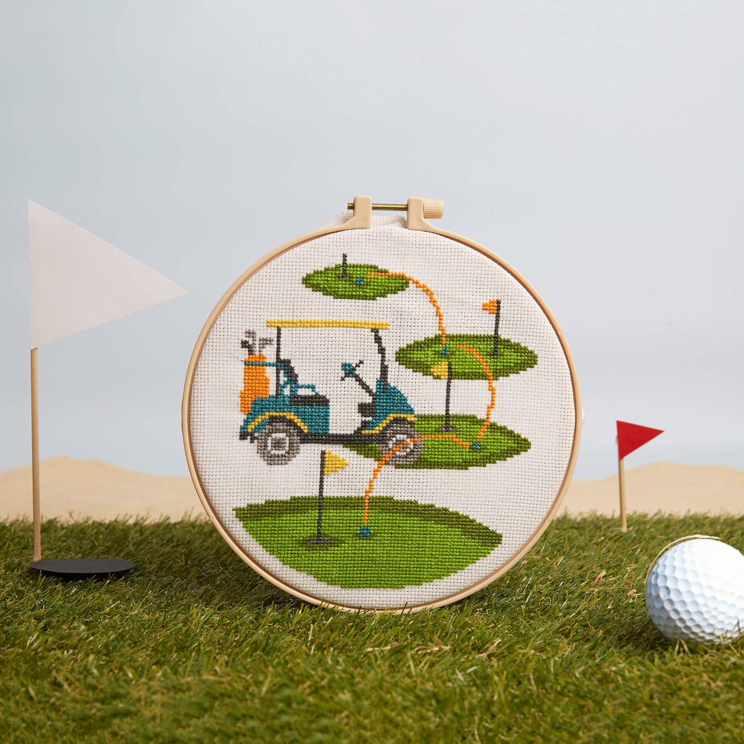 Simply Make Cross Stitch Kit, Golf Design, 8"