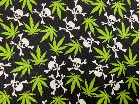 Skull Leaf Black - Mook Fabrics