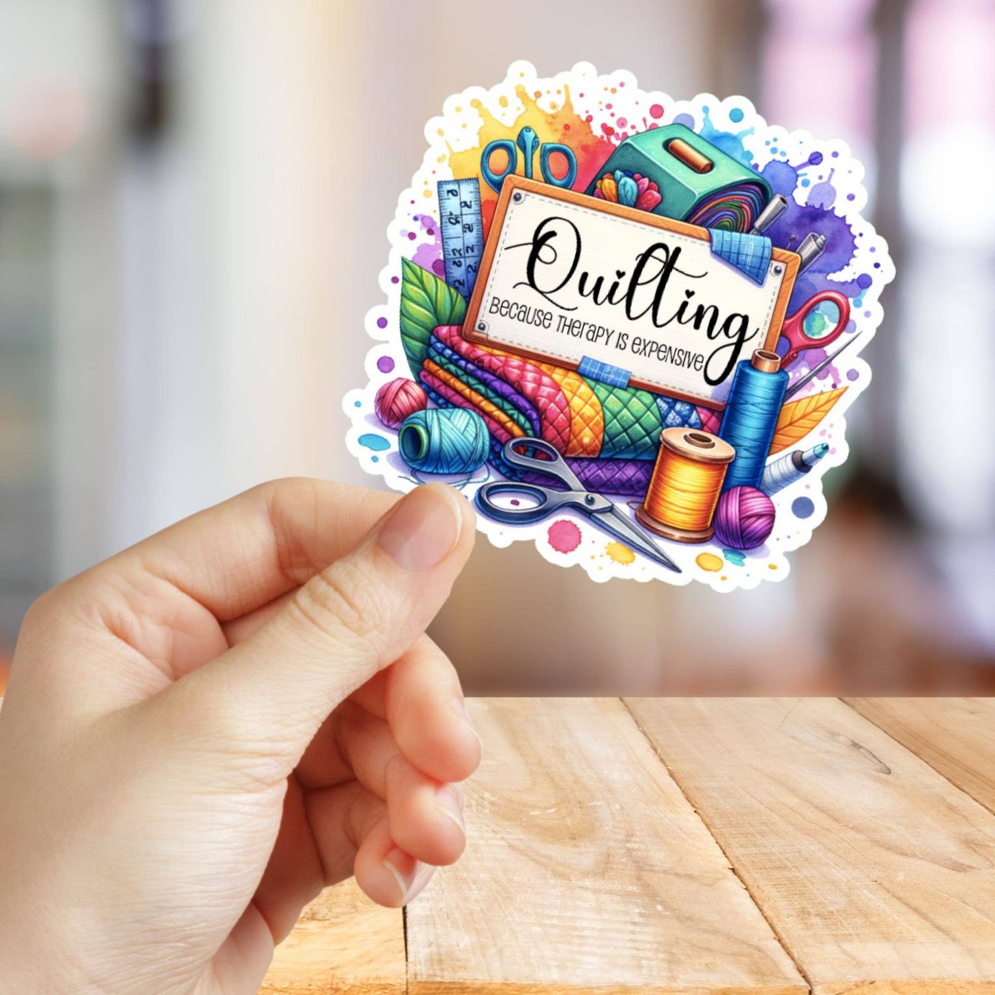 Quilting: Because Therapy Is Expensive Sticker