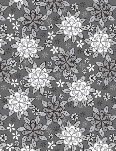 Cottage Reverie - Gray Packed Florals - Wilmington