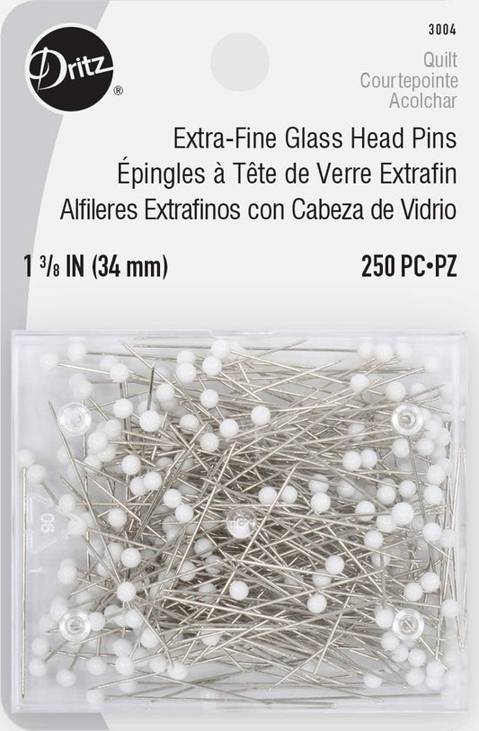 Dritz Ultra Fine Glass Head Pins - 250 piece