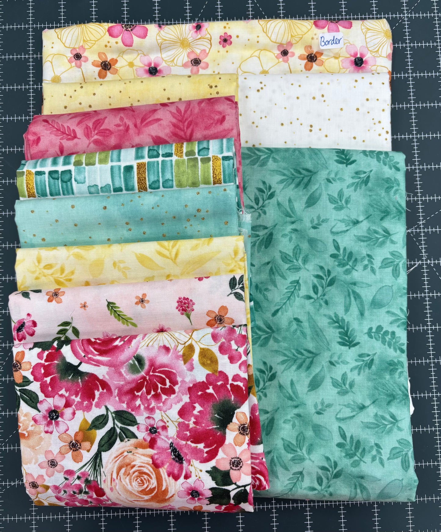 Peony Blossoms Kit - Yellow Border