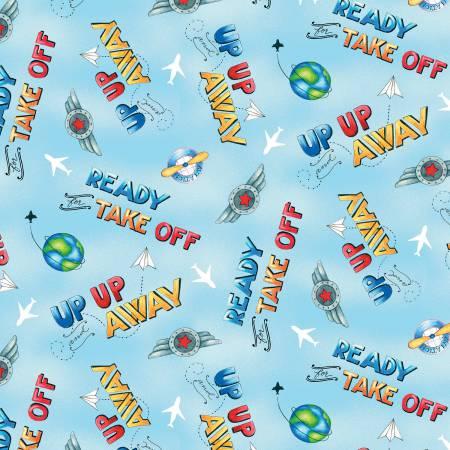 Ready for Takeoff - Words - Up Up and Away - Blue