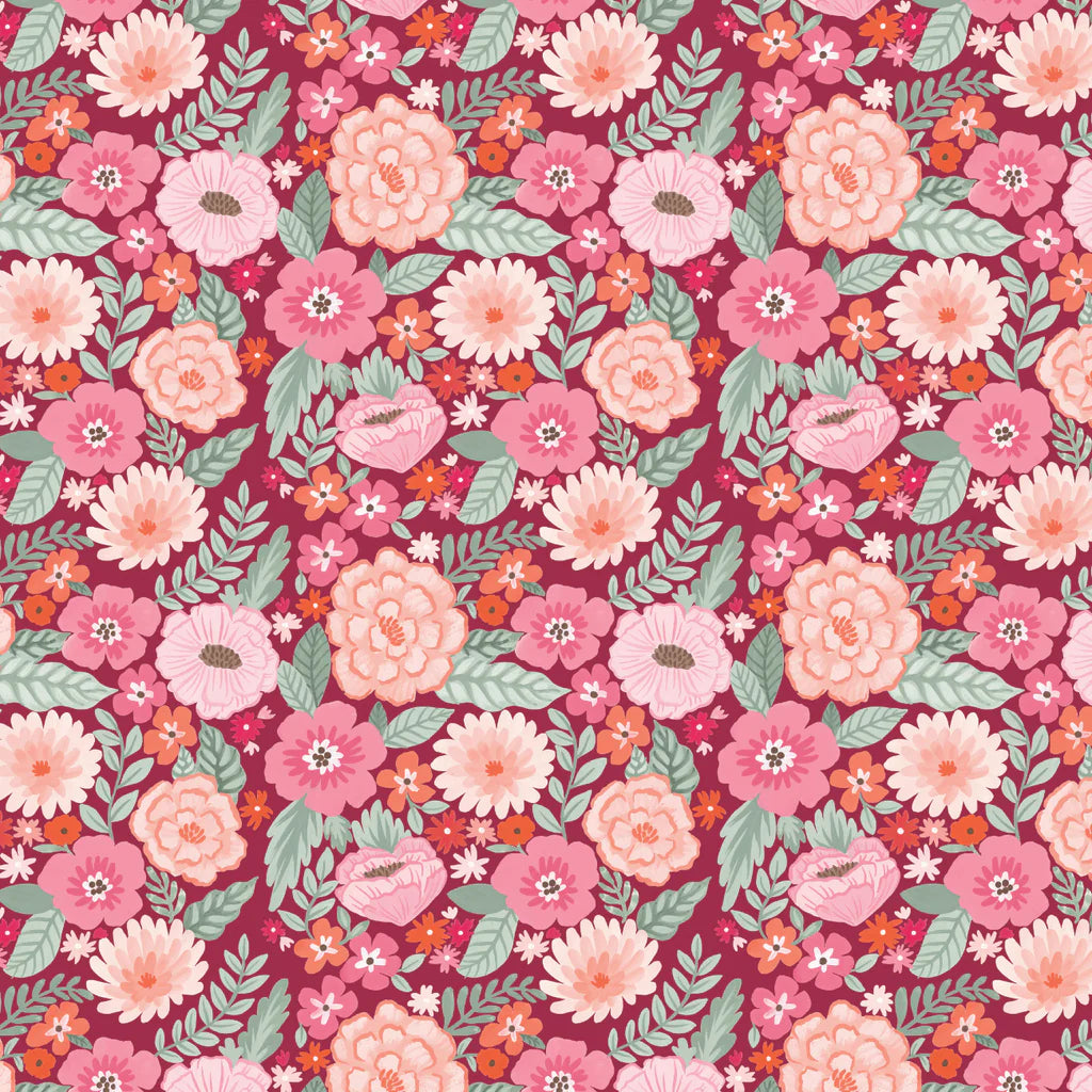 Blooming Hearts - Forever Blooms - Burgundy