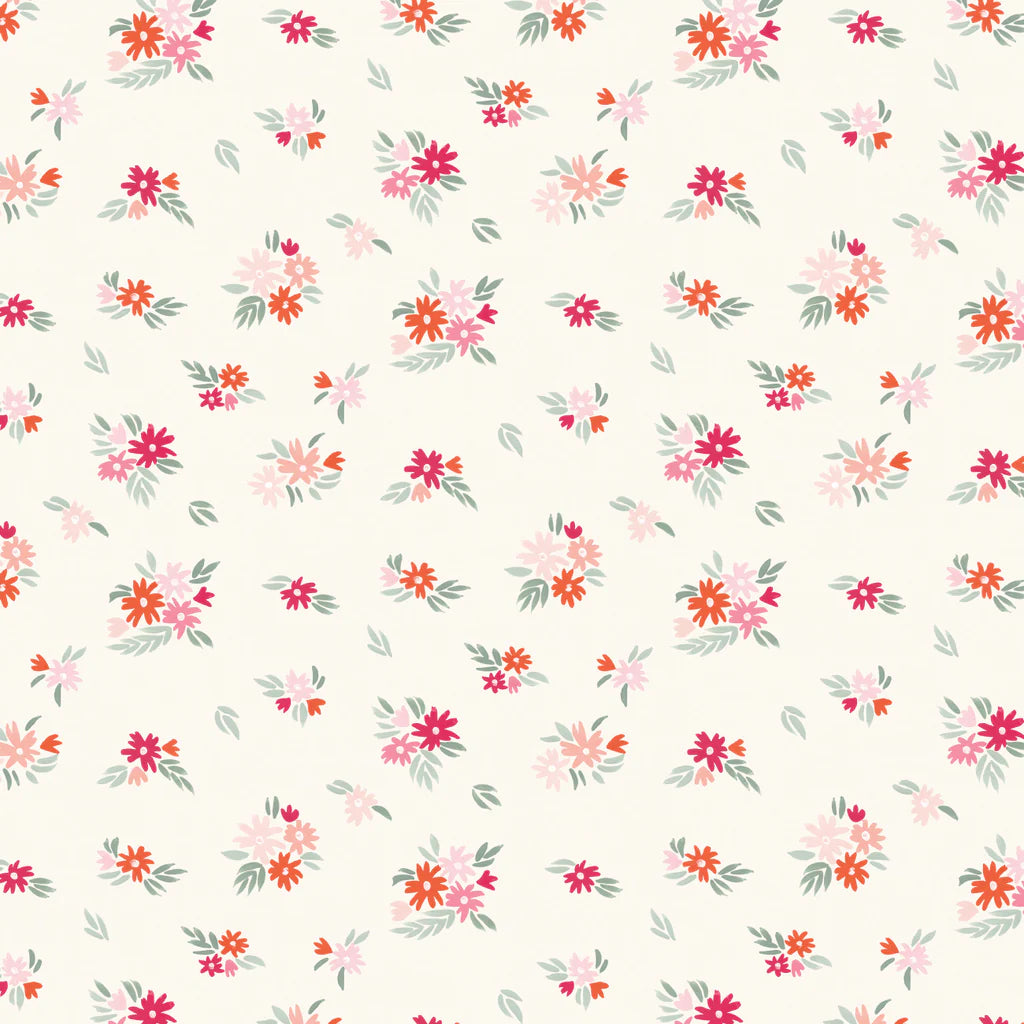 Blooming Hearts - Fluttering Florals - Cream