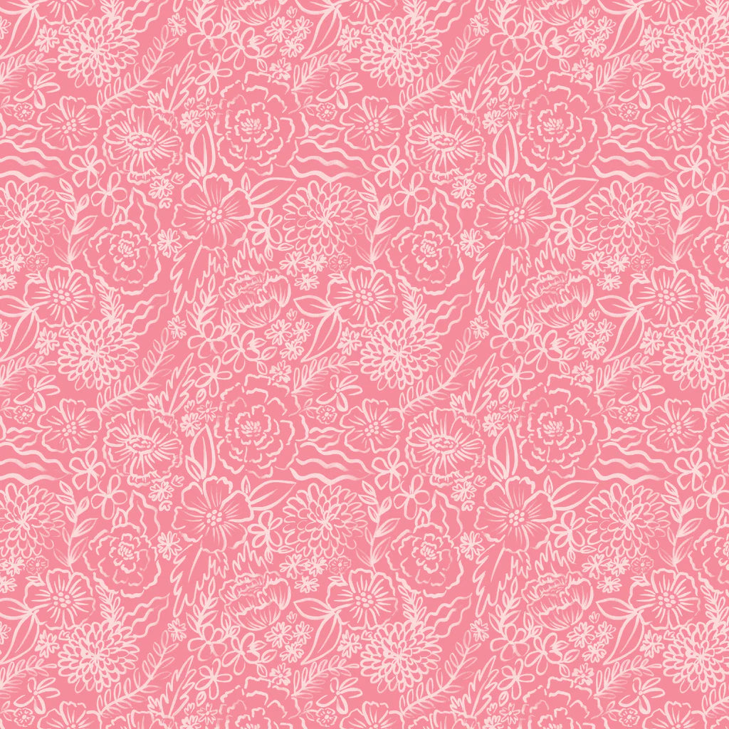 Blooming Hearts - Soft Sketch Blooms - Pink