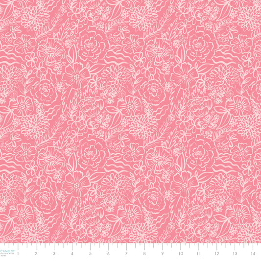 Blooming Hearts - Soft Sketch Blooms - Pink