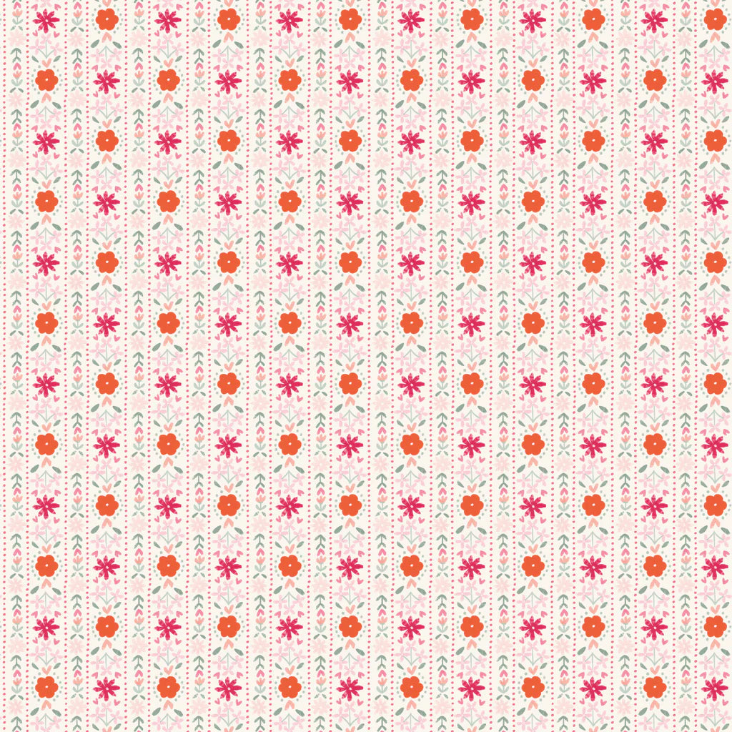 Blooming Hearts - Sweetheart Stripes - Cream