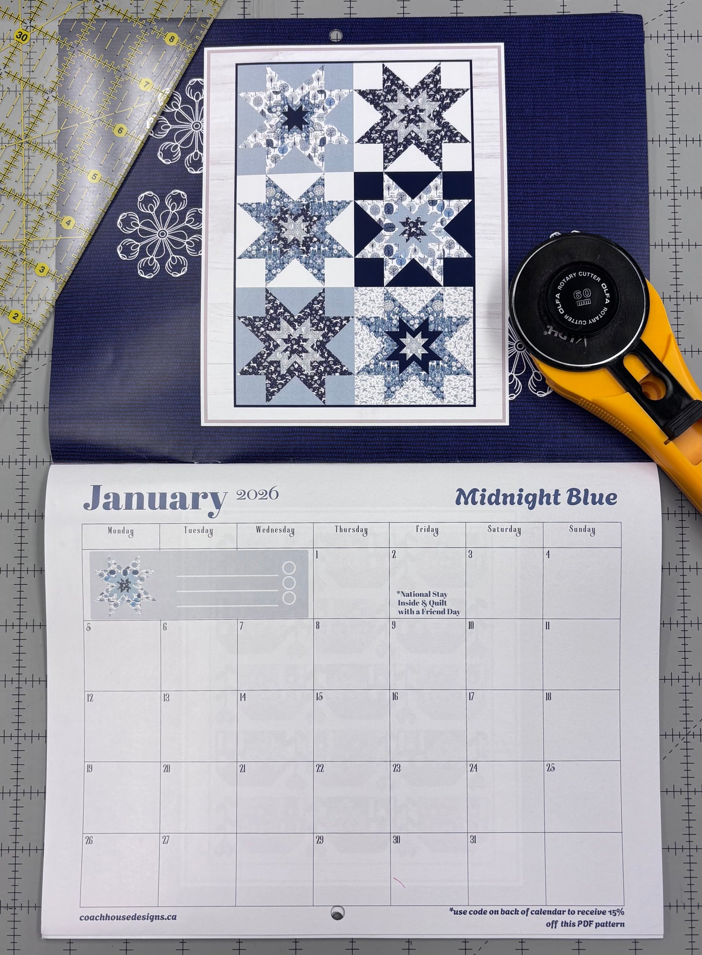 A Year of Quilting Inspiration 2026 Calendar by Coach House Designs