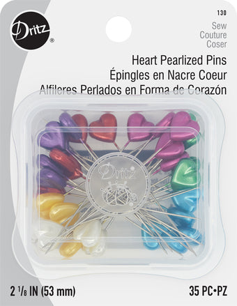 Dritz Heart Pearlized Pins 2 1/8”