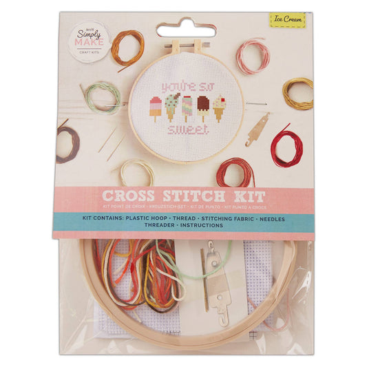 Simply Make Cross Stitch Kit - Ice Cream
