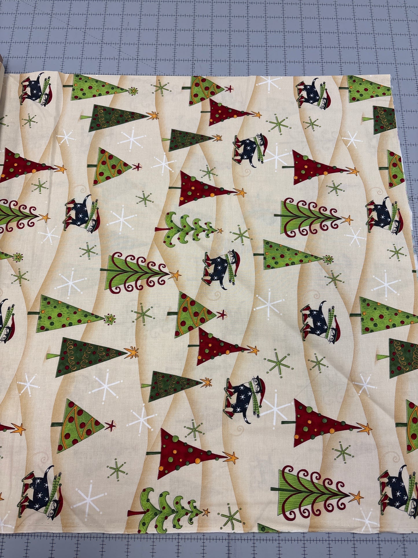 Hip Holiday - Ice Skating Cats on Taupe