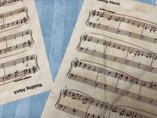 Wedding March Music Script - Blue Hill Fabrics