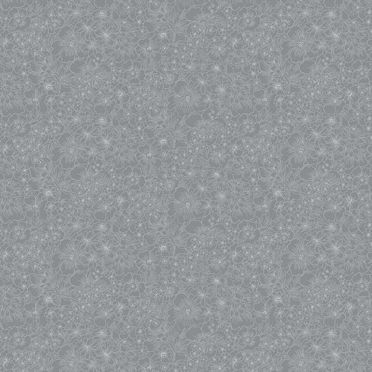 Monochrome - Packed Petals - Grey