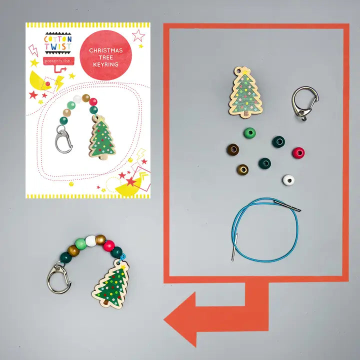 Make Your Own Christmas Tree Keyring - Cotton Twist