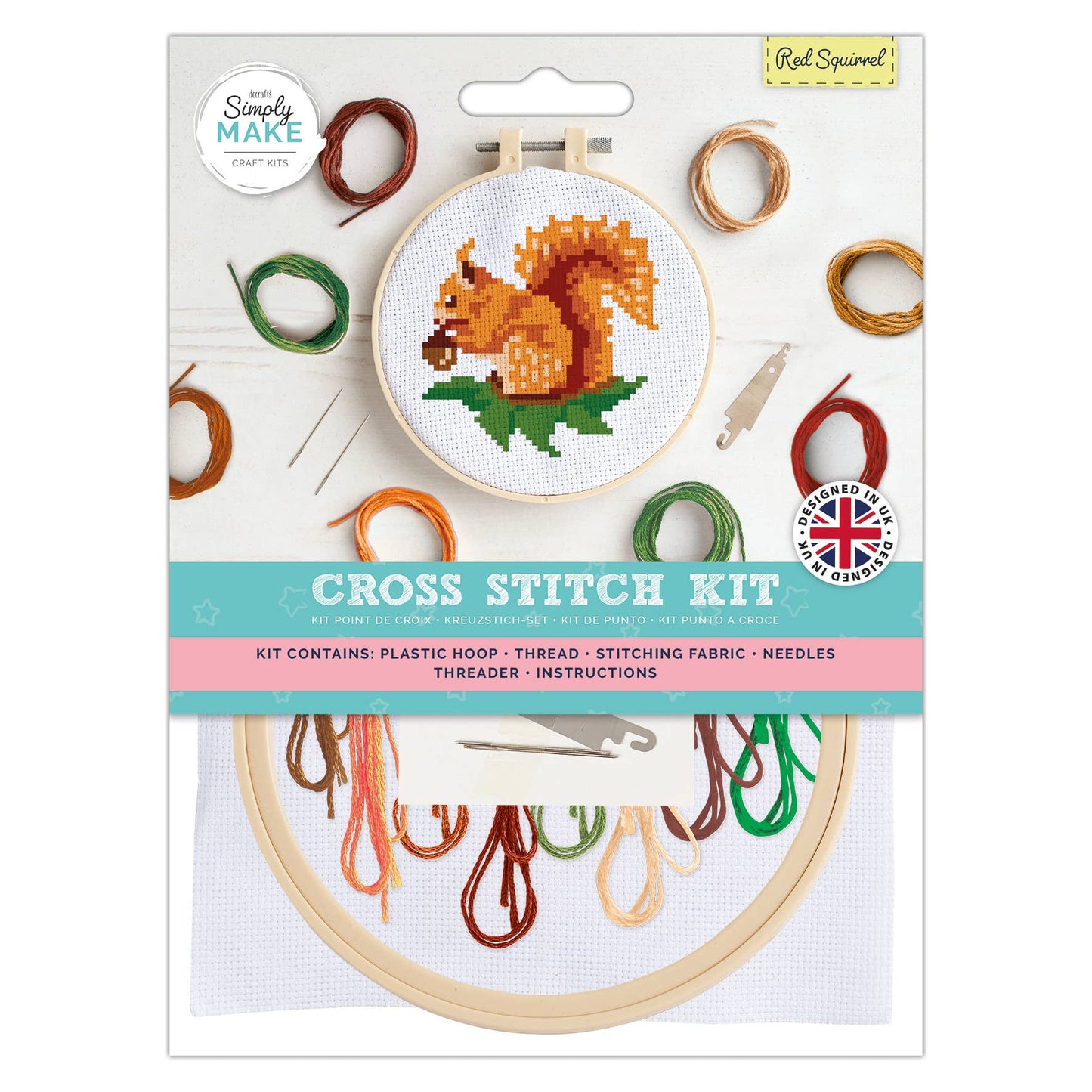 Simply Make Cross Stitch Kit - Red Squirrel