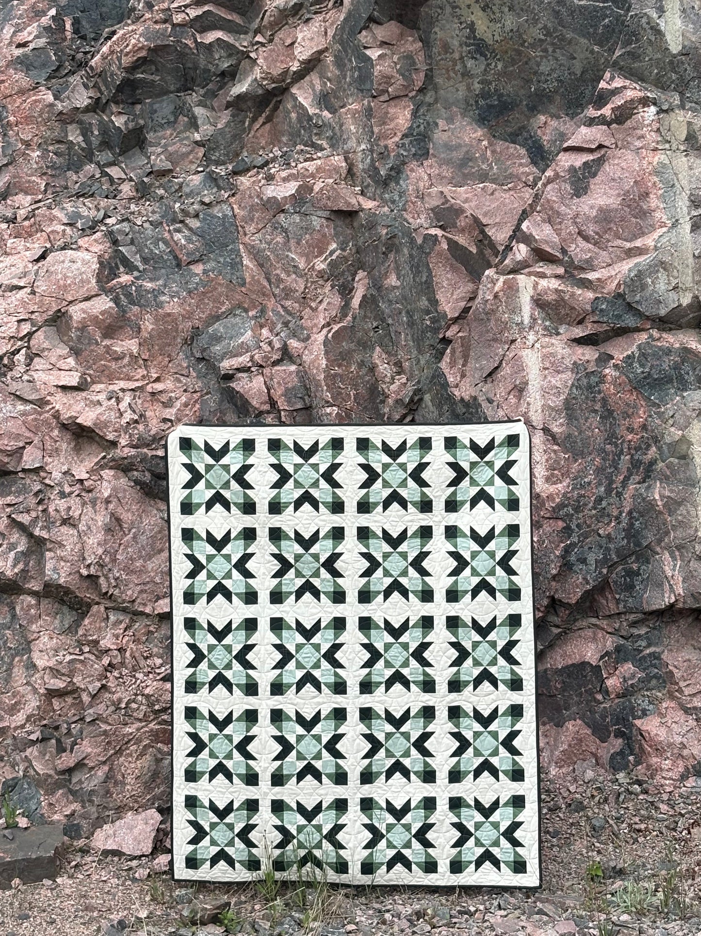 Compass Bloom Quilt Kit - Throw Size - Kona Solids