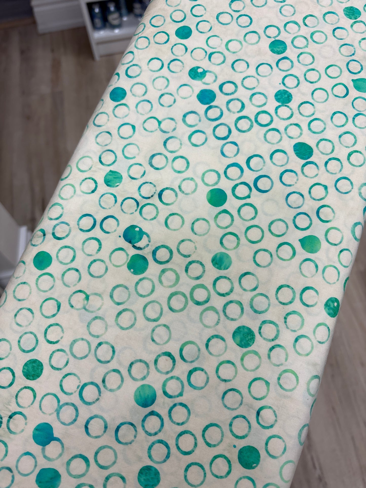 Batik by Mirah - Frost Dance - Mint on Cream - FC-3-7386