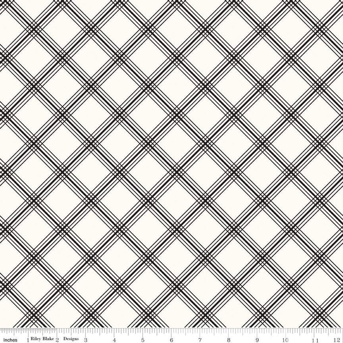 Midnight Meadow - Plaid - Cream