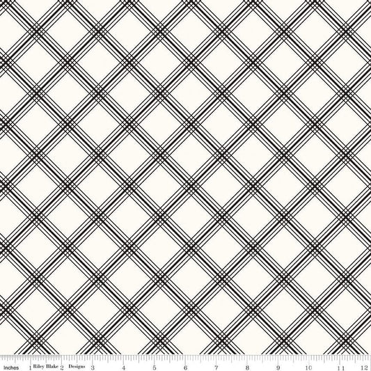 Midnight Meadow - Plaid - Cream