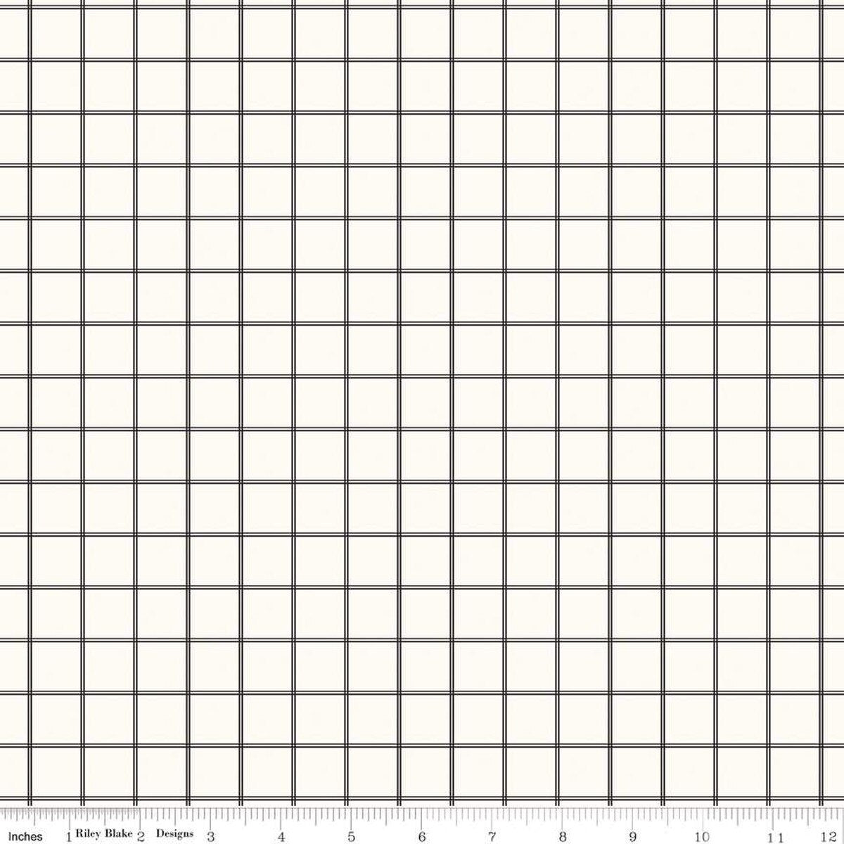 Midnight Meadow - Grid - Cream